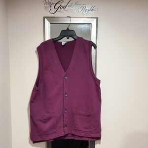 Burgundy Medium/Large Button-Up Oversized Vest